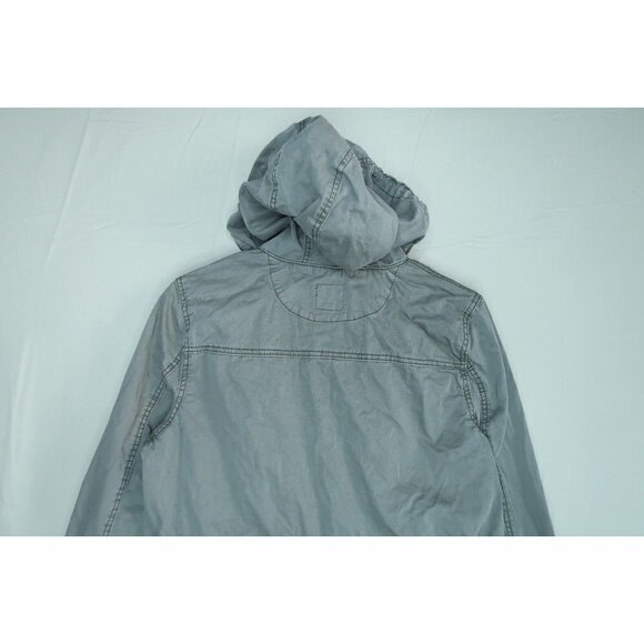 Kensie Jeans Jacket Button Zip Utility Military Green Hooded Women's Size Small - Picture 5 of 8